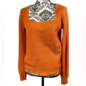 Orange knit scoop neck Jessica Simpson sweater M